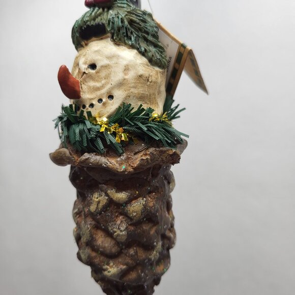 Blossom Bucket Suzi Skoglund Snowman Pinecone Rustic Primitive Holiday Ornament - Picture 2 of 11